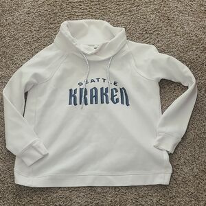 Seattle Kraken White Pullover Hoodie With Split Back